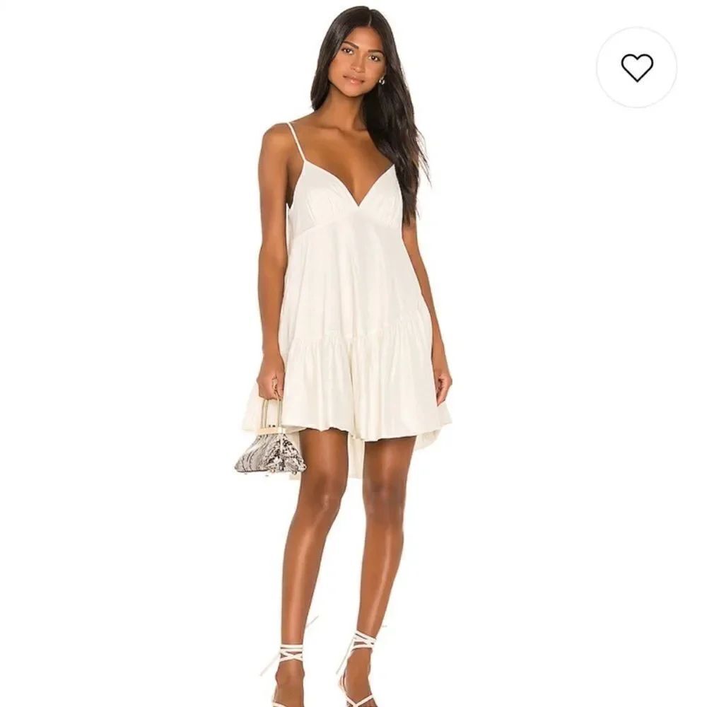 L’Academie Revolve Ovie white cotton tiered mini
